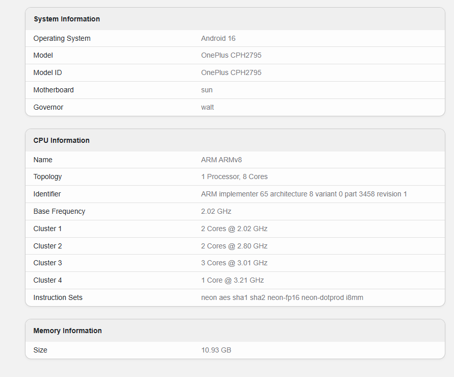 OnePlus Nord 6 running OxygenOS 16 based on Android 16