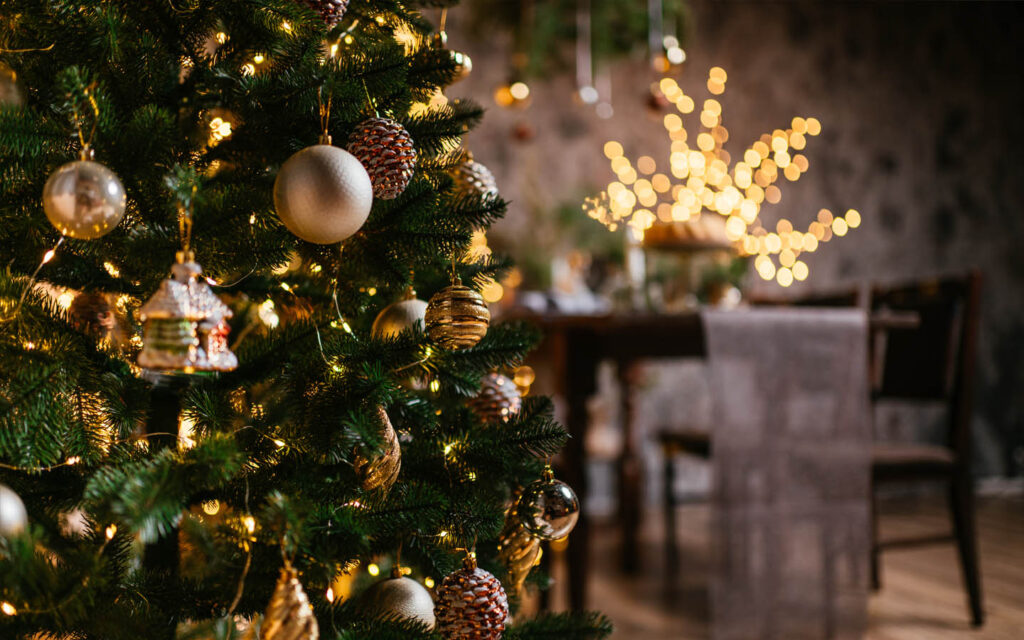 beautiful christmas tree and festive decor in abu dhabi