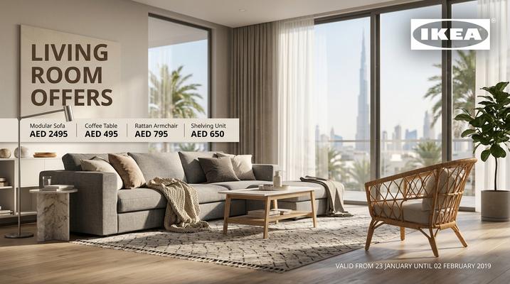 عروض إيكيا على غرفة المعيشة في الإمارات – خصومات تصل إلى 50%