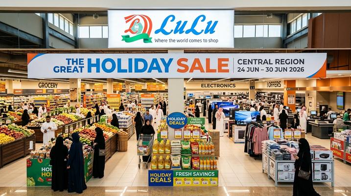 LuLu Hypermarket Great Holiday Sale Central Region 2026 – Best Offers in Riyadh, Hail, Al Kharj & Unaizah, KSA (24–30 June)