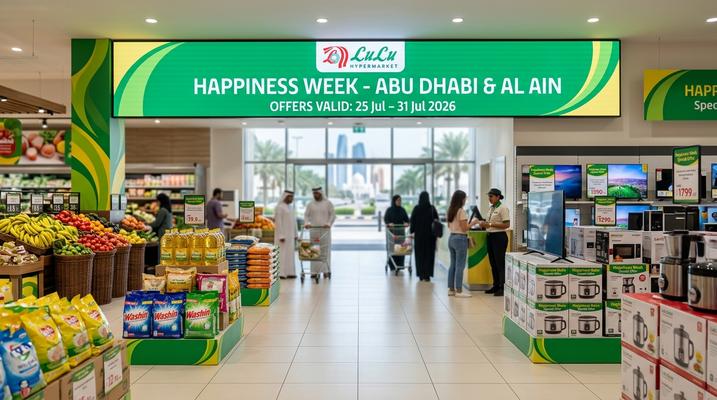 عروض أسبوع السعادة من اللولو في أبوظبي والعين – تخفيضات حتى 31 يوليو 2026