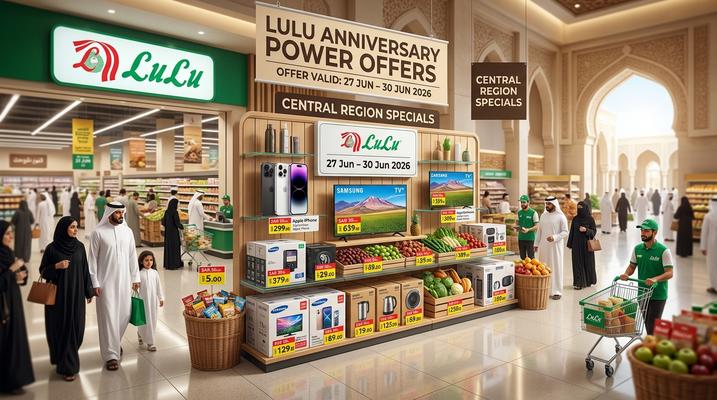 LuLu Saudi Arabia Anniversary Power Offers in Riyadh, Hail, Al Kharj & Unayzah – Up to 62% Off (27-30 June 2026)