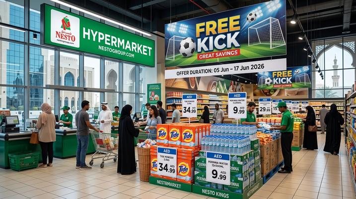 عروض نستو 'فري كيك' في الإمارات: تخفيضات حتى 60% على التلفزيونات والصوتيات (4-17 يونيو 2026)