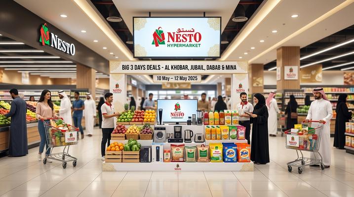Nesto Hypermarket Big 3 Days Deals in Al Khobar, Jubail & Dammam – May 10-12, 2026