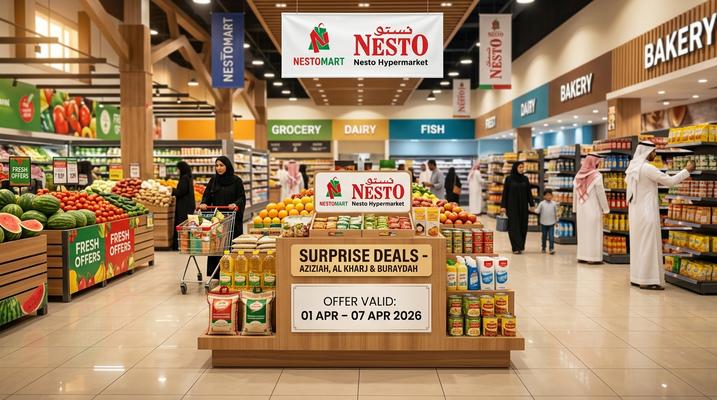 Nesto Surprise Deals in Riyadh, Al Kharj & Buraydah – Save Up to 67% (1–7 Apr 2026)