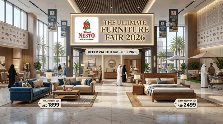 أضخم عروض الأثاث من نستو في الإمارات 2026 - معرض الأثاث الأضخم حتى 6 يوليو