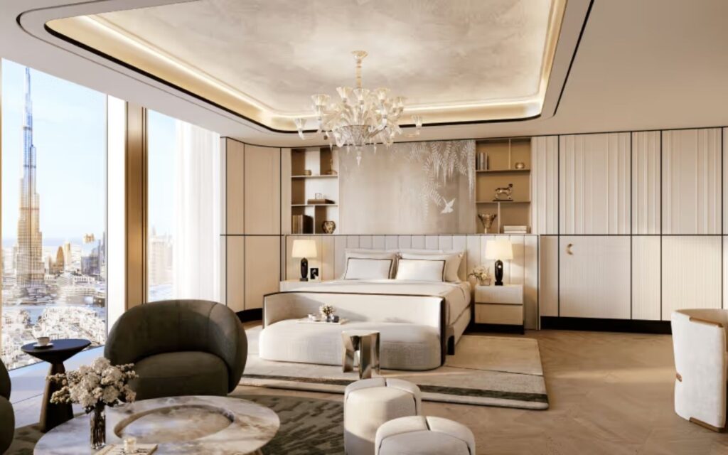 Baccarat Hotel & Residences Dubai luxury guest room render