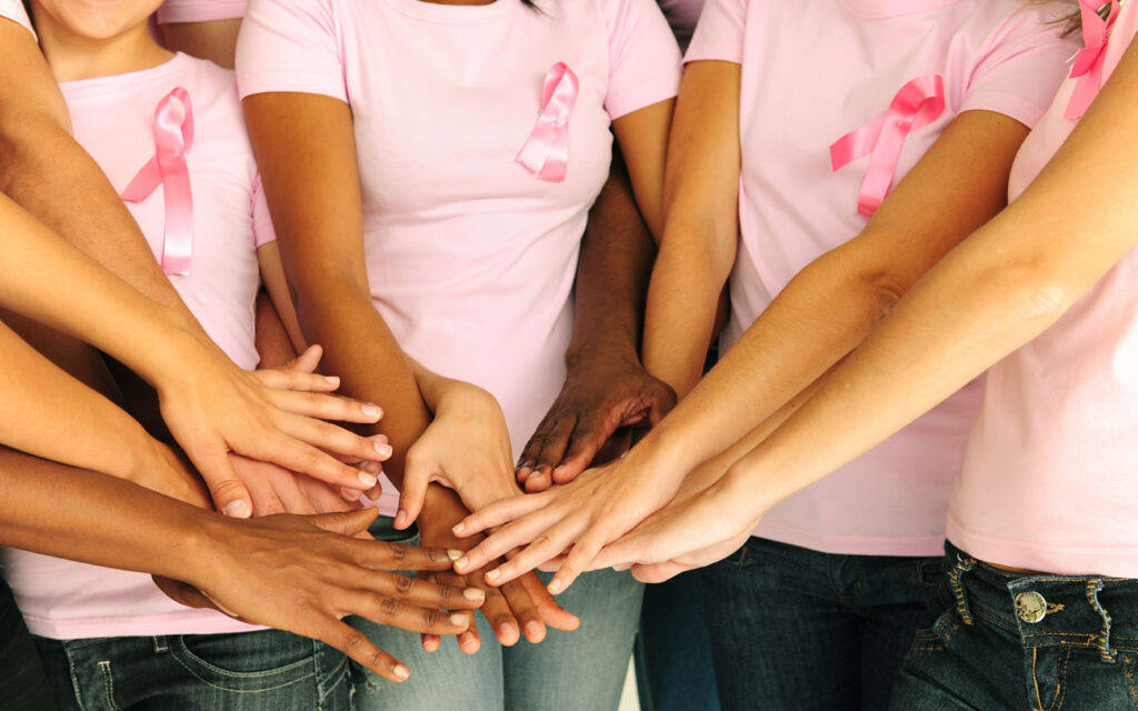 community gathering for Pinktober breast cancer awareness in Dubai