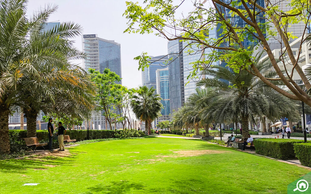 Business Bay skyline along Dubai Canal – a popular apartment area for Indian expats
