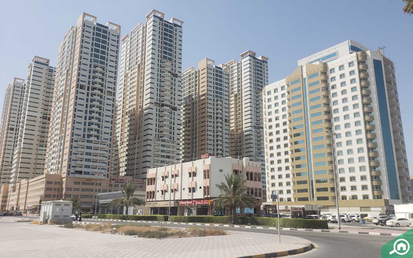 Apartment buildings near Al Rashidiya Ajman