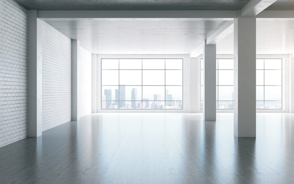 partially fitted office in Dubai with partitions and ceiling works
