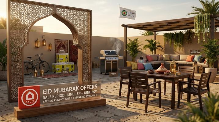 عروض ساكو عيد مبارك في السعودية - خصومات مميزة على المكيفات والمسابح والمفروشات