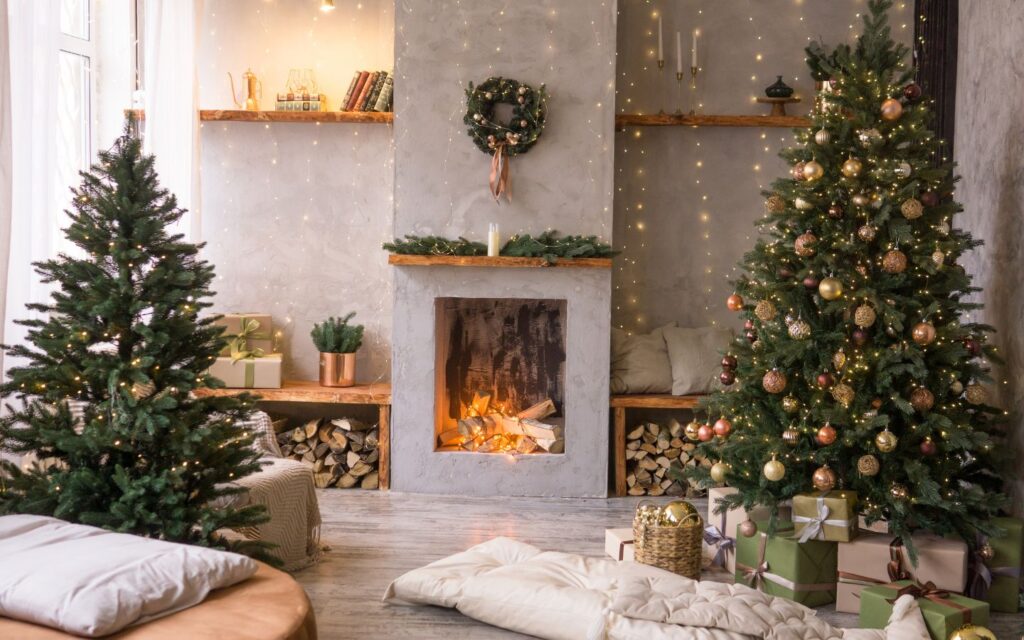 beautifully decorated Christmas tree in Dubai apartment