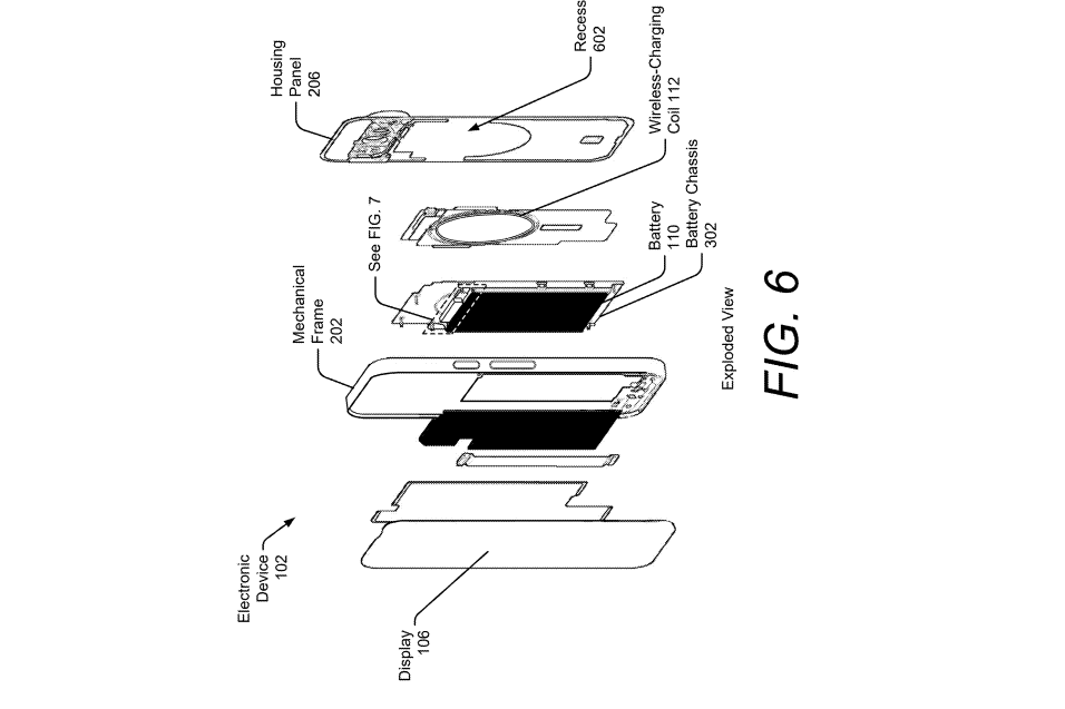 Figure 6 shows how the electronic device is built in Google patent for removable battery