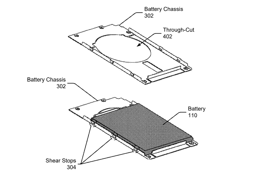 Clear look at the battery chassis design in Google removable battery patent