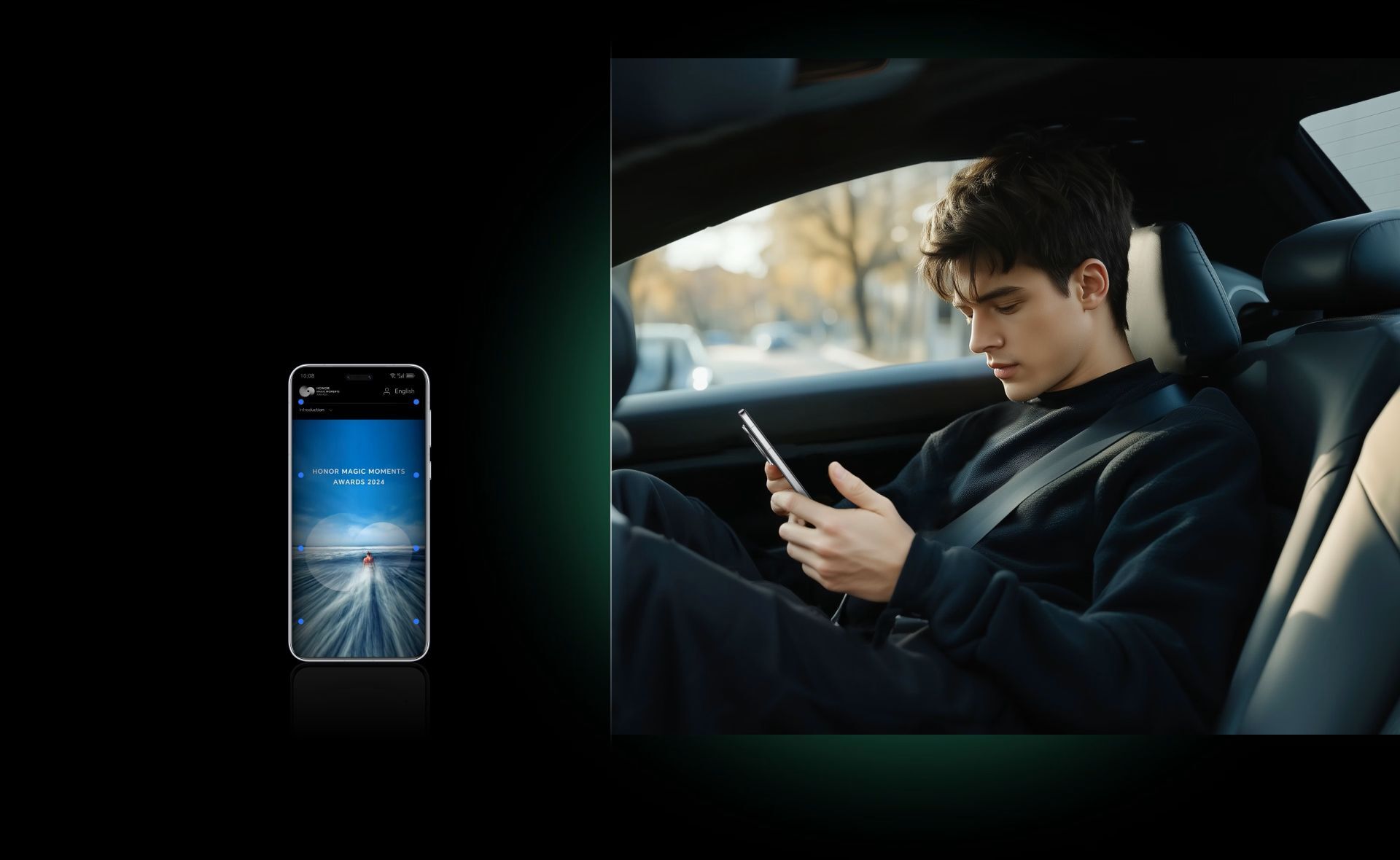 Blue dots act as anchors for vision to prevent motion sickness