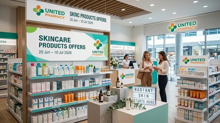 United Pharmacy Skincare Offers in UAE & Saudi Arabia: Up to 60% Off (20 Jun - 10 Jul 2026)