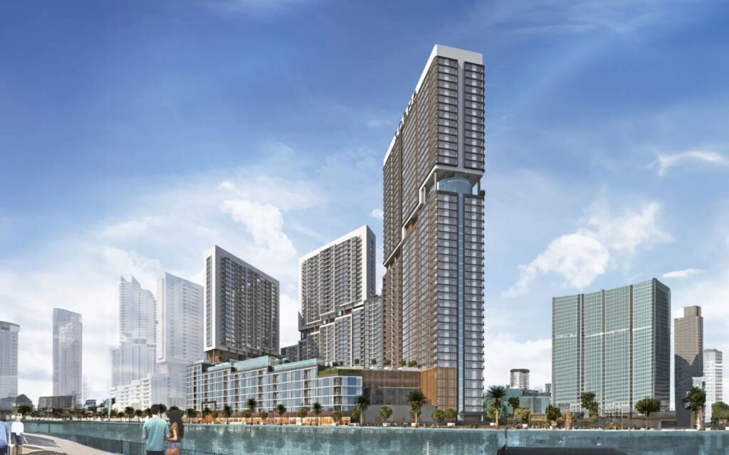 The Crest waterfront towers in Sobha Hartland Dubai