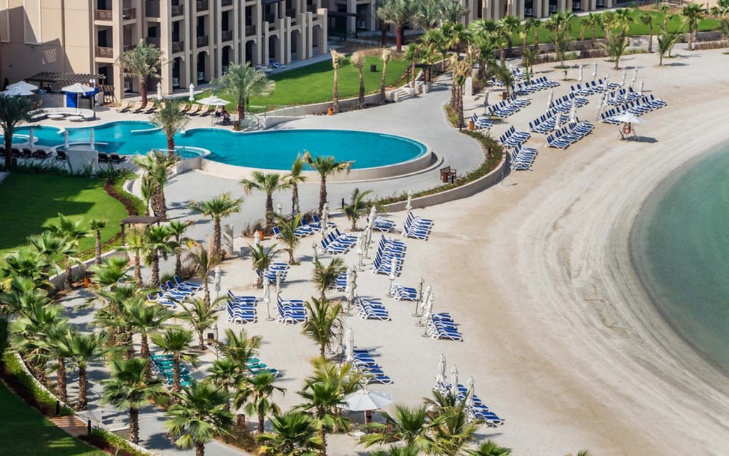 beach resort in Ras Al Khaimah with calm shoreline